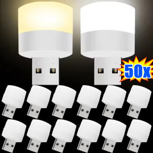 50pcs USB Night Light / Eye Protection Reading Light / Mini 5V USB Plug Lamp / Mobile Power Light / for Computer Reading Work