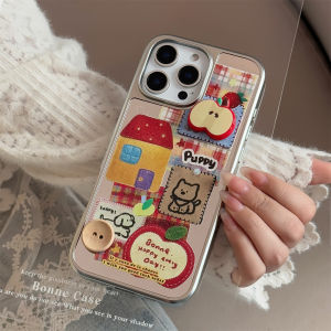 JIFANPAUL | Vintage Apple Button Phone Case with Lanyard for iPhone 15/16 promax and iPhone 13/14