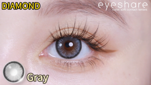 Beli 1 Gratis 2⭐EyeShare [Minus:0.00~-10.00]softlens DIAMOND seri Gray/Brown lens lunak lensa kontak Barang➕SOLUTION-60ML dia 14.0mm~14.5mm Suitable Alami dan nyaman dipakai