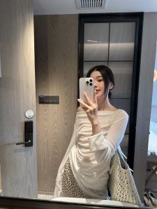 Modern Summer Womens Long Sleeve T-Shirt Lightweight Slim Fit Polyester Knitted Moisture Wicking Pure Color Shoulder Baring