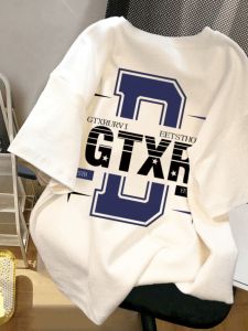 Oversize American Style Mens Short Sleeve T-shirt 300 Pounds Large Size Summer Trendy Versatile Top for Men