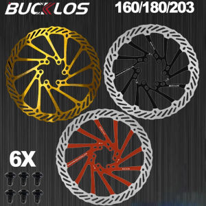 BUCKLOS Bicycle Brake Disc Rotors 160 180 203 Disc Brake with 6 Free Bolts Ultralight MTB Bike Hydraulic Disc Brake Rotor