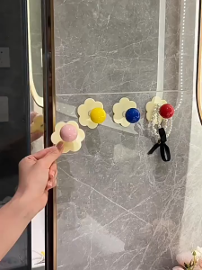 Punch-Free Dopamine Self Adhesive Hooks Wall Mount Strong Load-bearing Big Mouth Hook Bathroom Storage Accessories