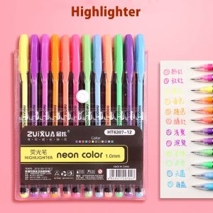 12Pc Metallic Glitter Gel Pens Set Sparkle for Adult Coloring Journaling Journals Art Drawing Art Markers School Office Supplies