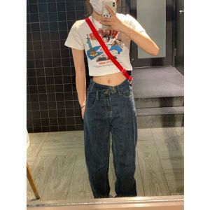 Áo Thun Cotton Cổ Tròn Tay Ngắn Dáng Ôm Mùa Hè Phong Cách Hàn Quốc in Họa Tiết Hoạt Hình Cho Nữ