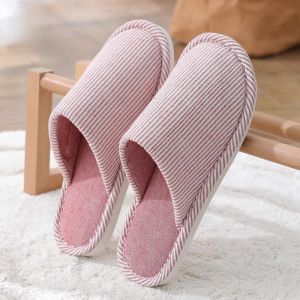 Japanese Style Linen Slippers for Women Home Indoor Spring & Fall For Home Couple All Year Round Silent Anti-Slip Diablement Fort Slippers for Men