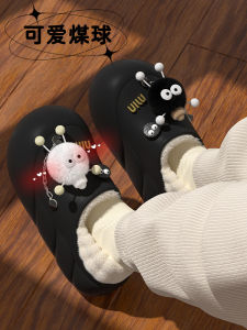 Bag Heel Waterproof Cotton Slippers Ladies New Winter Wear Fleece-lined Thickened Student Dormitory Cute Platform Cotton Shoes Female