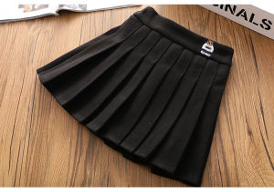 Girls Pleated Skirt Half Body Autumn Winter New 2025 Children JK Versatile Short Pure Color College Style Skirt for Little Girls