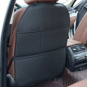 Universal Car Seat Back Protector With Sponge Filling PU Leather Kick-Proof Car Back Seat Cover for Kids With Storage Organizers