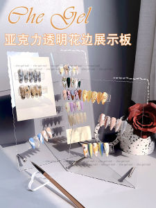 INS Nail Art Works Exhibition Board Acrylic Nail Tip Display Stand Japanese Style Ruffles Lace Finished Color Card Board Tools
