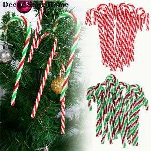 【Free Shipping】10Pcs Acrylic Candy Cane Canes Sweet Christmas Tree Ornaments Xmas Decor Pathway Makers