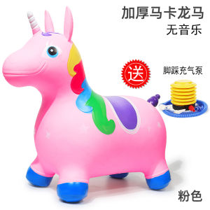 Thickened Rubber Inflatable Horse Toy for Children 3-6 Years Old Kindergarten Baby Jumping Animal Musical Riding Mount