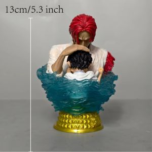 Bandai | 13cm 5.3 inch Anime One Piece Shanks Figures Pvc Statue Desktop Ornamen Collection Statue Model Decoration Room Desk Toys Gifts