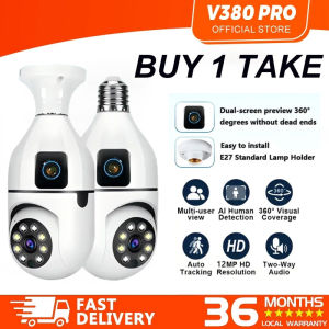 V380 Pro Dual lenses CCTV Camera Wifi Connect 360 With Audio and Speaker BUY 1 TAKE1 Mini IP Security Camera Night Vision Auto Tracking PTZ CCTV Camera