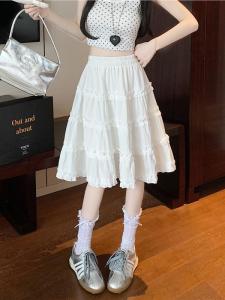 Váy Chữ a Màu Trắng Cạp Cao Xếp Ly Chữ a Váy Midi Cho Nữ Mùa Hè Váy Chữ a Xếp Ly Cỡ Lớn Váy Chữ a Xếp Ly Cạp Cao