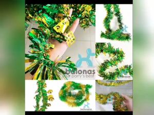 Balonasia Slinger Lebaran Idul Fitri bulan bintang / imlek chinese new year / Natal Snow Salju / Slinger Hijau Putih