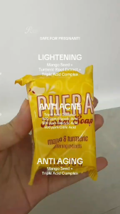 Best Seller HERBAL LIGHTENING SOAP (70g) | Fades Dark Spots & Brightens Skin | Fights Acne & Calms Redness | Advanced Mango & Turmeric Lightening Bar w/ 8000ppm Glycolic Acid & Salicylic Acid | Triple Acid Complex for Glowing Firm & Clear Skin |