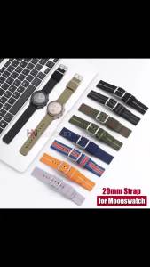 Nylon Canvas Watch Band for Omega for Swatch for MoonSwatch Strap for Men Women Diving Sport Army Military Fabric Watchband 20mm
