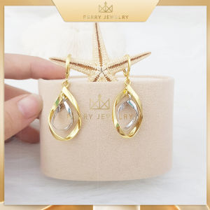 Bông Tai Dáng Dài Đính Đá Nhân Tạo Khuyên Hoa Tai Titan Xi Mạ Vàng Phong Cách Hàn Quốc Vô Cùng Nữ Tính | Berry Jewelry B25V6