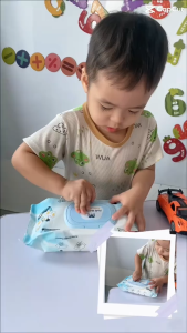 Khăn ướt Molli gói 80 tờ Vải không dệt mềm mại Không mùi An toàn cho Mẹ và bé bebi123shop