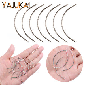 Yajukai C Curved Needles Hand Sewing Needles Not Rusty Weaving Hair Extension Needle Modelling And Crafts Sewing Hair Tools