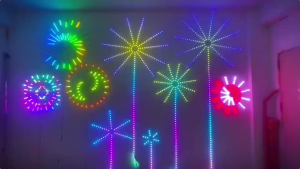 Fireworks Christmas Lights With Music Sync 180 LED Fireworks Fairy Lights Strip Lights for Christmas