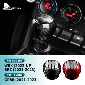 Airspeed Real Carbon Fiber Gear Shift Head Cover For Subaru WRX BRZ Toyota GR86 2021-2023 2PCS Car Center Console Gear Shift Knob Cover Trim Gear Head Cover