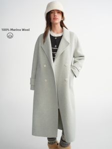 DUSHU | Plus Size Crystal Blue Deconstructed Double Face Coat