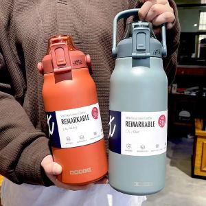 DODGE  1300/1700ML Tumbler Stainless Steel Thermos Bottle Portable Vacuum Flasks Outdoor Sports Water Cup Car Insulated Flask