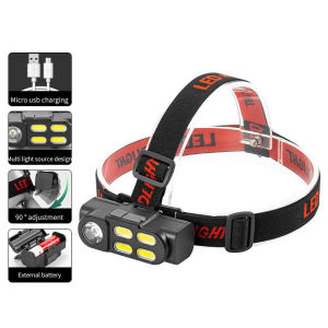 Mini LED Headlamp USB Rechargeable Portable COB Headlamp 18650 Internal Battery Outdoor Waterproof Fishing Camping Headlamp 4 Lighting Modes