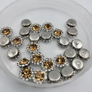 STONE BATU KRISTAL CANGKANG SILVER PERAK MOTIF BUNGA MATAHARI UKURAN 12 MM PER LUSIN KUALITAS BAGUS KILAU