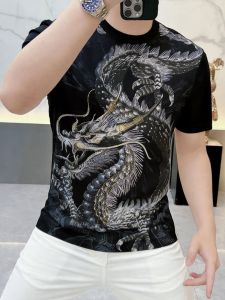 Kawadu | High-end Heavy Drill Crystal Silk Cotton Short Sleeve T-Shirt