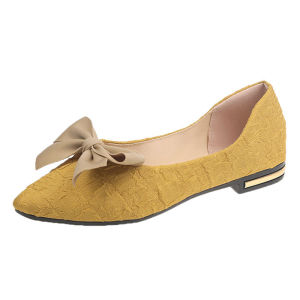 IELGY รองเท้าพื้นแบนอเนกประสงค์สีกากี2024ปลายแหลมใหม่สำหรับผู้หญิง