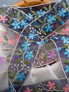 ผ้าปักลายชาติพันธุ์สีสันสดใส กว้าง 5.5 ซม. ผ้าปักลายขอบลูกไม้ DIY ใหม่ วัสดุเสริมงานฝีมือแบบจีน ผ้าปักลายขอบลูกไม้