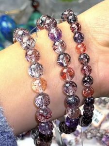 Natural Crystal Bracelet Ultra Seven Gold Strawberry Tourmaline Old Mine Tourmaline Lingna Belle Color Heart Station Bar