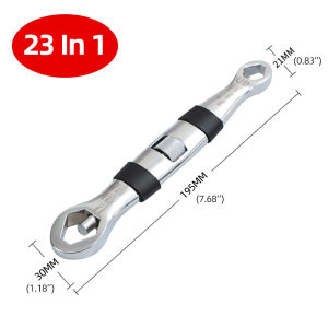 23 In 1 Universal Wrench Multi-Function Adjustable Spanner 7-19mm Rotate Double End Flexible Hand Tool for Car Repair