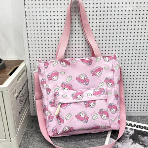 Large Capacity Crossbody Bag for Teenage Girls Nylon Cloth Soft Shoulder Satchel Casual Style Tote Bag with Zipper Closure