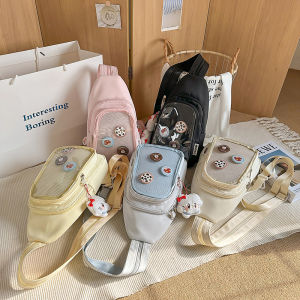 Lightweight Cute Crossbody Backpack Simple Stylish Nylon Material for Students Casual Leisure Wind Small Size Backpack for Women