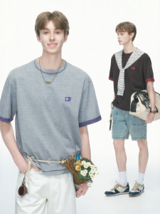 Áo Thun Cotton Cổ Tròn Màu Đối Chọi
