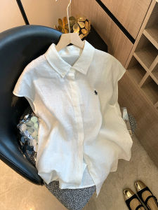 XINYIJIA | Sleeveless Polo Collar Simple White Womens Shirt
