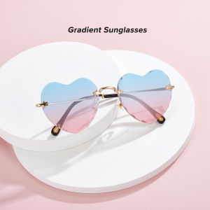 OQ BOGA 6 Phong Cách Thời Trang Nữ Màu Sắc Khung Trái Tim Ống Kính Kính Mát Nữ Nhiều Màu Sắc Không Gọng Kính Chống Nắng