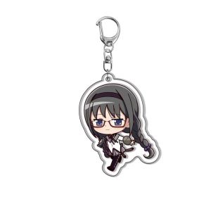 Bandai | Magic Girl Madoka Acrylic Keychain Kyubey Kaname Tomoe Miki Sayaka Sakura Homura Akemi Anime Pendant Cute DIY Gift