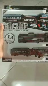 Mainan Kereta Api RAIL KING PR 17572 13 pcs Kereta Api Electrik | Mainan Edukasi Anak Kereta Api Ada Lampu Depan 3 Gerbong | Mainan Anak Rail King Intelegnt Classical Train Kereta Api Jalan Menggunakan Baterai