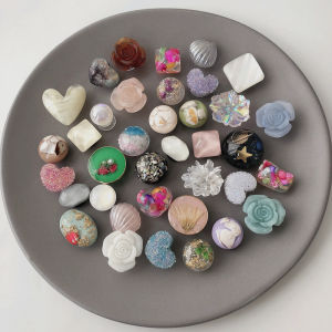 Original Five-Colored Bubble Gemstone Crocs Shoe Buckle Detachable Pearl Heart Shoe Flower Decorative Accessories