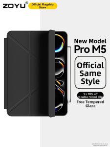 Zoyu | Protective Case with Magnetic Double-Sided Clip Anti-Bending Thin Frameless Buckle Pen Slot for iPad Pro iPad Air iPad Mini iPad 11 iPad 10 iPad Air 4/5 13 Inches
