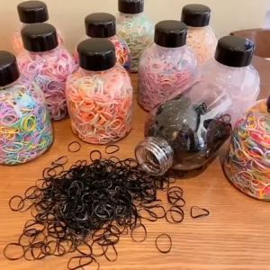 Dây Chun Sợi Buộc Tóc RainBow Sắc Màu TẶNG Lọ Đựng Xinh Xắn