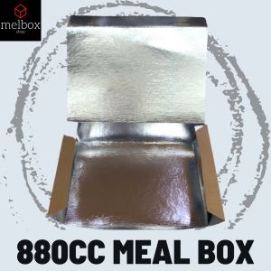 [50 pcs] 880cc SILVER Meal Box Take Out Box Silver Laminated