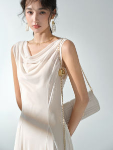 Drape Fall Elastic Mesh Large Swing Dress