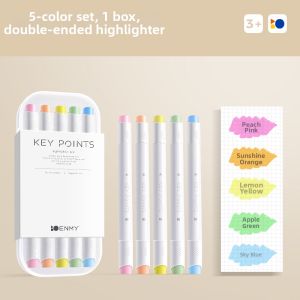 ENMI | Highlighter Marking Pen Dual Tips For Students Pastel Aesthetic Multicolor Ins Wind