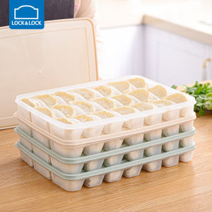 Lock&Lock Dumplings Box Sealed Crisper Food Grade Refrigerator Freezer Box Separated by Large Capacity Storage Box